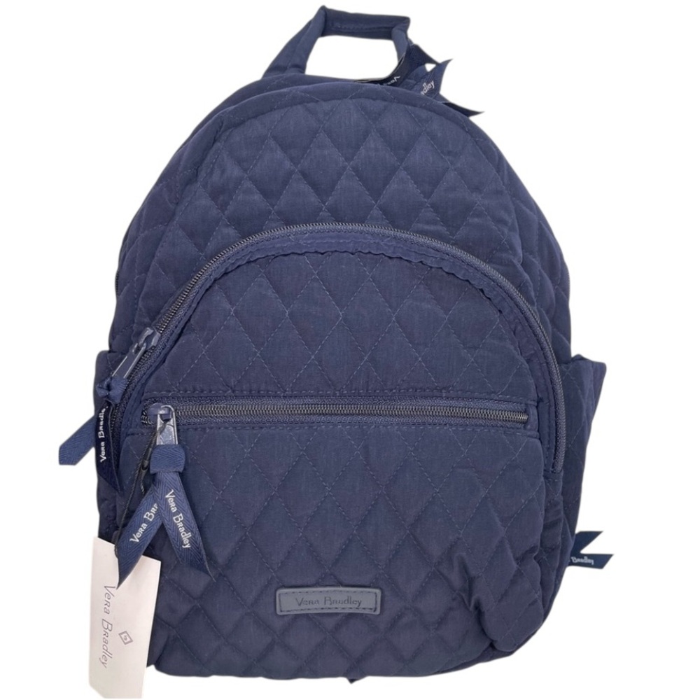New Vera Bradley Essential Compact Backpack Classic Navy Microfiber NWT